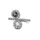 1 - Kevia Black and White Diamond with Side Diamonds Bypass Ring 