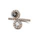1 - Kevia Black and White Diamond with Side Diamonds Bypass Ring 