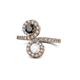 1 - Kevia Black Diamond and White Sapphire with Side Diamonds Bypass Ring 