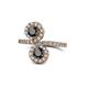 1 - Kevia Black Diamond with Side White Diamonds Bypass Ring 