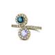 1 - Kevia Blue Diamond and Tanzanite with Side Diamonds Bypass Ring 