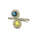 1 - Kevia Blue and Yellow Diamond with Side Diamonds Bypass Ring 
