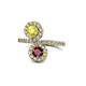 1 - Kevia Yellow Diamond and Ruby with Side Diamonds Bypass Ring 