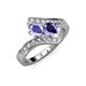 3 - Eleni Tanzanite and Iolite with Side Diamonds Bypass Ring 