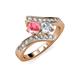 3 - Eleni Pink Tourmaline and Diamond with Side Diamonds Bypass Ring 