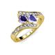 3 - Eleni Iolite and Tanzanite with Side Diamonds Bypass Ring 