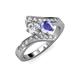 3 - Eleni Diamond and Tanzanite with Side Diamonds Bypass Ring 