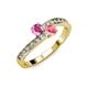 3 - Olena Pink Sapphire and Pink Tourmaline with Side Diamonds Bypass Ring 