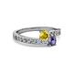2 - Olena Yellow Sapphire and Iolite with Side Diamonds Bypass Ring 