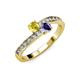 3 - Olena Yellow Sapphire and Iolite with Side Diamonds Bypass Ring 