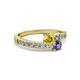2 - Olena Yellow Sapphire and Iolite with Side Diamonds Bypass Ring 