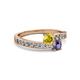 2 - Olena Yellow Sapphire and Iolite with Side Diamonds Bypass Ring 