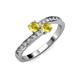 3 - Olena Yellow Sapphire with Side Diamonds Bypass Ring 