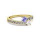 2 - Olena Tanzanite and White Sapphire with Side Diamonds Bypass Ring 
