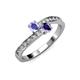 3 - Olena Tanzanite and Iolite with Side Diamonds Bypass Ring 