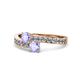 1 - Olena Tanzanite with Side Diamonds Bypass Ring 