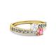 2 - Olena White Sapphire and Pink Tourmaline with Side Diamonds Bypass Ring 