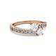 2 - Olena White Sapphire with Side Diamonds Bypass Ring 