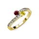 3 - Olena Ruby and Yellow Sapphire with Side Diamonds Bypass Ring 