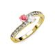 3 - Olena Pink Tourmaline and White Sapphire with Side Diamonds Bypass Ring 