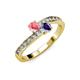 3 - Olena Pink Tourmaline and Iolite with Side Diamonds Bypass Ring 