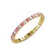 4 - Audrey 2.00 mm Pink Tourmaline and Diamond U Prong Eternity Band 