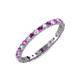 4 - Audrey 2.00 mm Amethyst and Diamond U Prong Eternity Band 