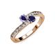 3 - Olena Iolite and Blue Sapphire with Side Diamonds Bypass Ring 
