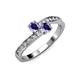 3 - Olena Iolite with Side Diamonds Bypass Ring 