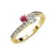 3 - Olena Rhodolite Garnet and Diamond with Side Diamonds Bypass Ring 