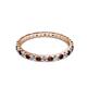 3 - Audrey 2.00 mm Red Garnet and Diamond U Prong Eternity Band 