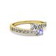 2 - Olena Diamond and Tanzanite with Side Diamonds Bypass Ring 