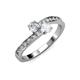 3 - Olena Diamond and White Sapphire with Side Diamonds Bypass Ring 