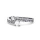1 - Olena Diamond and White Sapphire with Side Diamonds Bypass Ring 