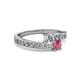 2 - Olena Diamond and Rhodolite Garnet with Side Diamonds Bypass Ring 