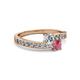 2 - Olena Diamond and Rhodolite Garnet with Side Diamonds Bypass Ring 