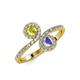 4 - Kevia Yellow Diamond and Tanzanite with Side Diamonds Bypass Ring 