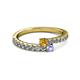 2 - Delise 3.40mm Round Citrine and Tanzanite with Side Diamonds Bypass Ring 