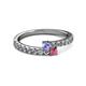 2 - Delise 3.40mm Round Tanzanite and Rhodolite Garnet with Side Diamonds Bypass Ring 
