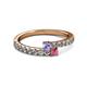 2 - Delise 3.40mm Round Tanzanite and Rhodolite Garnet with Side Diamonds Bypass Ring 