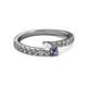 2 - Delise 3.40mm Round White Sapphire and Iolite with Side Diamonds Bypass Ring 