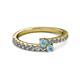 2 - Delise 3.40mm Round Aquamarine with Side Diamonds Bypass Ring 