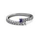 2 - Delise 3.40mm Round Iolite and Diamond with Side Diamonds Bypass Ring 