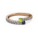 2 - Delise 3.40mm Round Peridot and Blue Sapphire with Side Diamonds Bypass Ring 