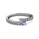 2 - Delise 3.40mm Round Diamond and Tanzanite with Side Diamonds Bypass Ring 