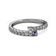 2 - Delise 3.40mm Round Diamond and Iolite with Side Diamonds Bypass Ring 