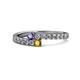 1 - Delise 3.40mm Round Iolite and Citrine with Side Diamonds Bypass Ring 