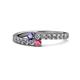 1 - Delise 3.40mm Round Iolite and Rhodolite Garnet with Side Diamonds Bypass Ring 
