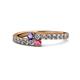 1 - Delise 3.40mm Round Iolite and Rhodolite Garnet with Side Diamonds Bypass Ring 