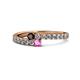 1 - Delise 3.40mm Round Red Garnet and Pink Sapphire with Side Diamonds Bypass Ring 